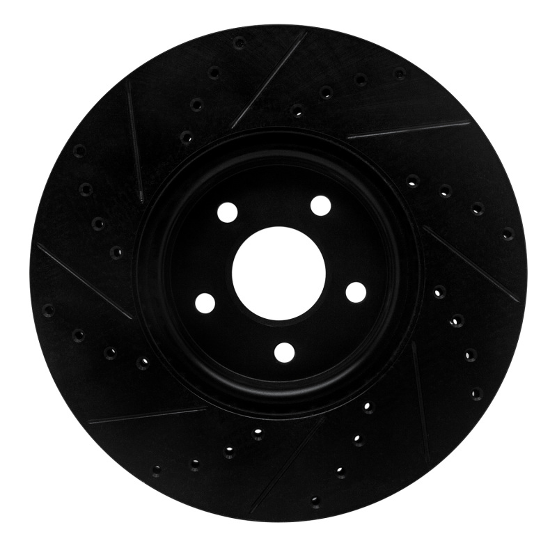 Ford Transit Connect Brake Rotor (1) - Front Right - R1 Concepts - Drilled & Slotted - Black - `04-`19